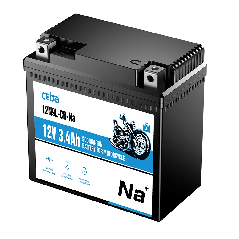 New 12V Sodium Ion Motorcycle Battery 3.4AH High Performance Motorradbattere for Motorcycles