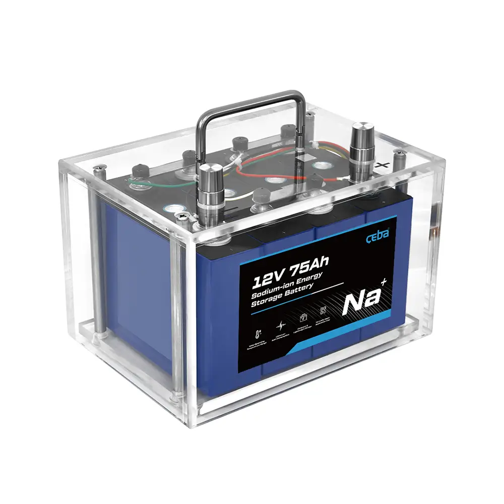 Sodium Ion Battery 12V 75Ah Transparent Shell Energy Storage System Sodium-ion Batteries Cell for Solar Energy Windmill Camping